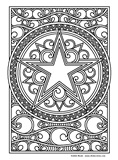 Download, print, color-in, colour-in Page 47 Middle Star in Circle